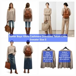 Doffer Boys 100% Cashmere Oversized Tatum Crew Size S